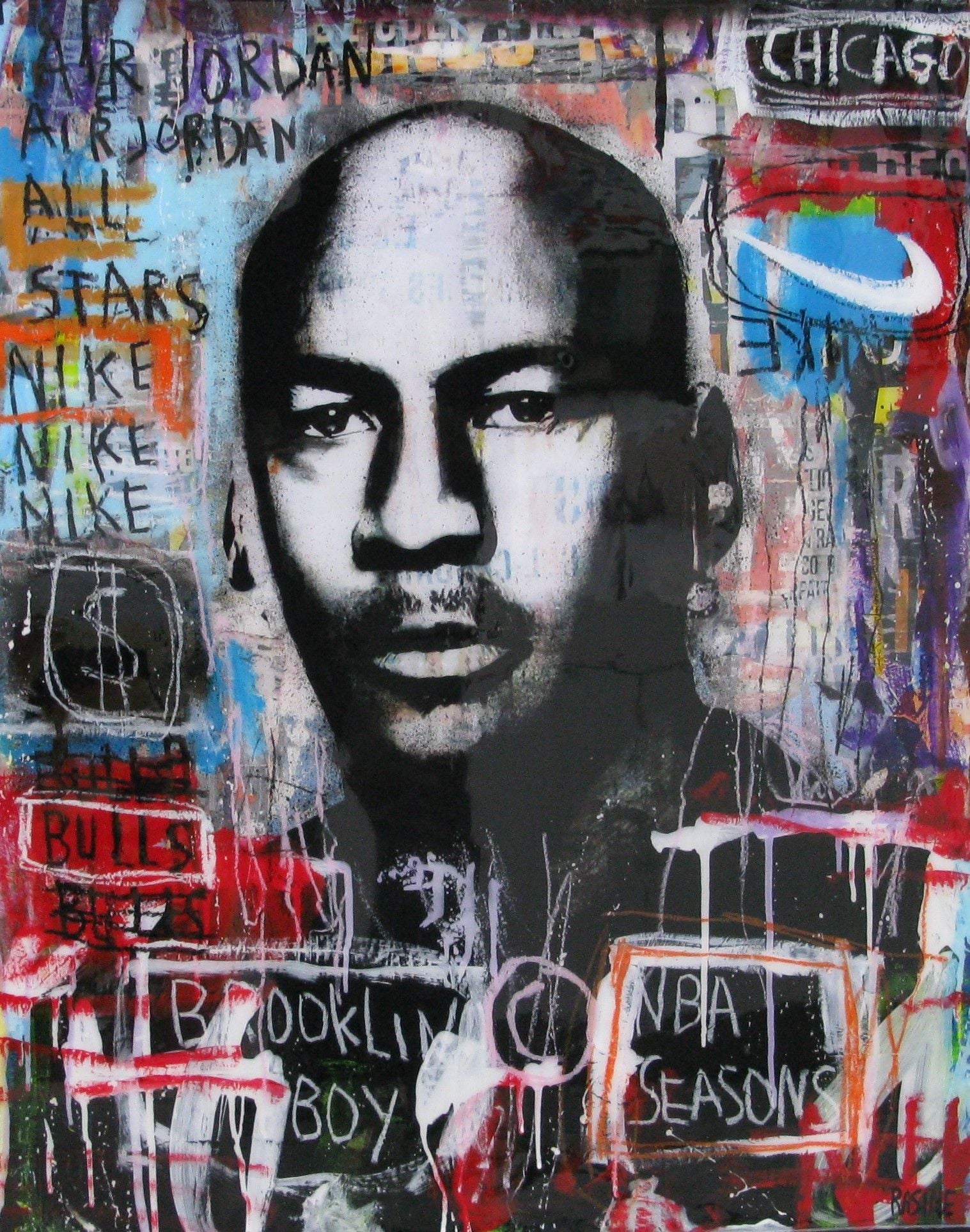 Tableau de THIERRY RASINE a pour titre  Jordan style street pop art dim : THIERRY RASINEprix:1100