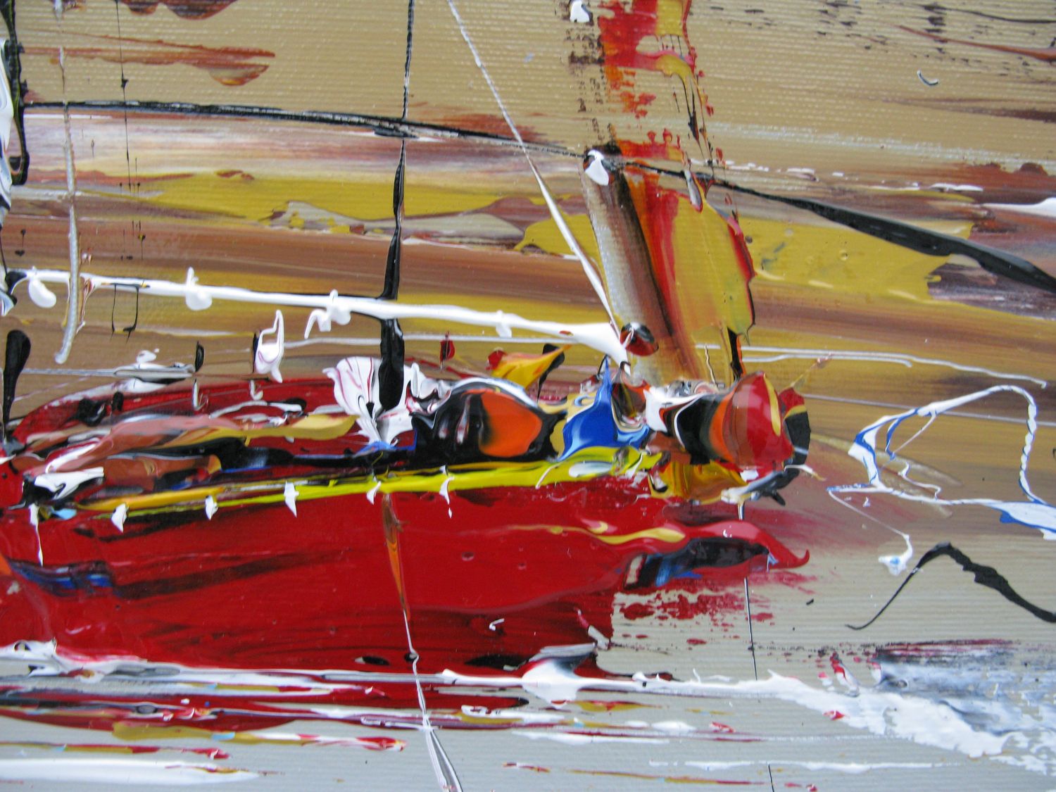 Tableau de F. BOUTET a pour titre  MARINE ABSTRAITE 70 style figuratif dim : F. BOUTETprix:1200
