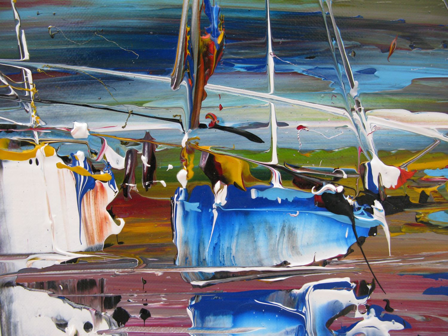 Tableau de F. BOUTET a pour titre  MARINE ABSTRAITE 73 style figuratif dim : F. BOUTETprix:900