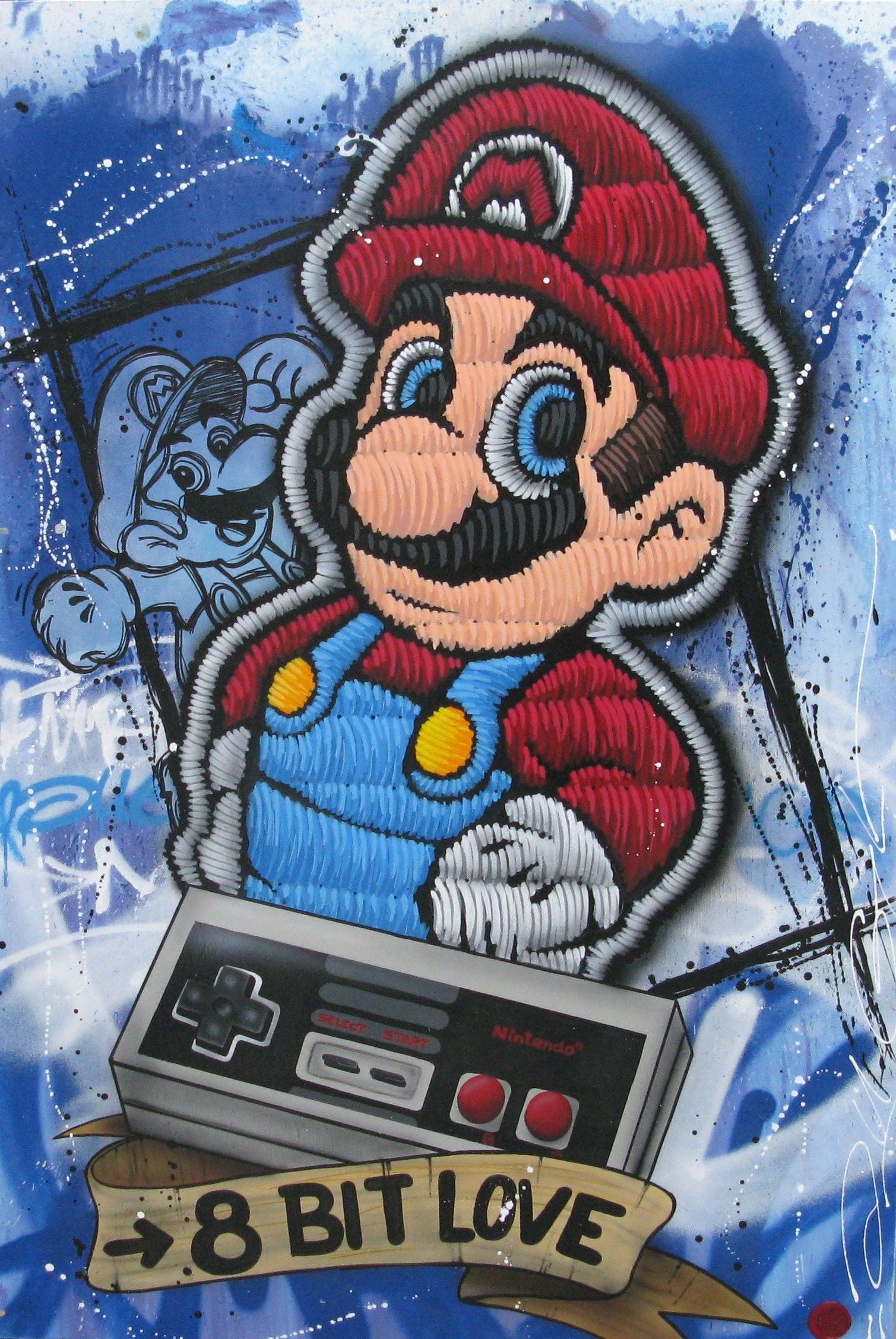 Tableau de JUG a pour titre  8 bit style street pop art dim : JUGprix:1000