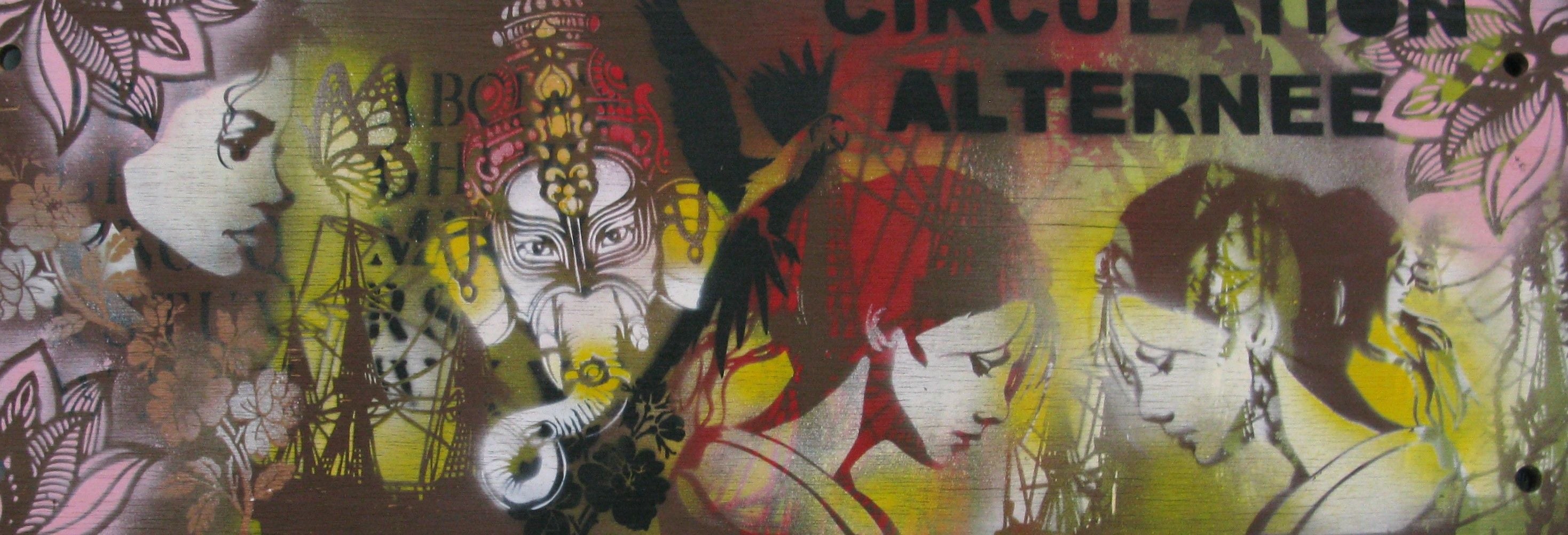 Tableau de KARO TRASS a pour titre  Circulation alternée style street pop art, street art dim : KARO TRASSprix:350