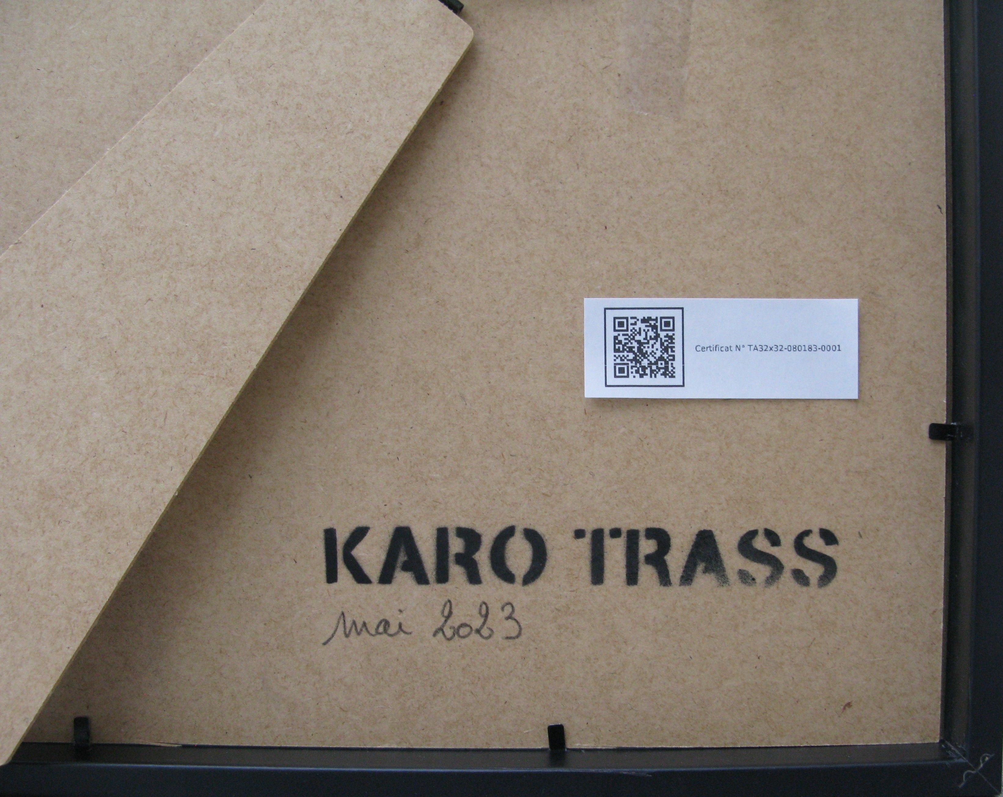 Tableau de KARO TRASS a pour titre  La tête dans les nuages style street pop art, street art dim : KARO TRASSprix:90