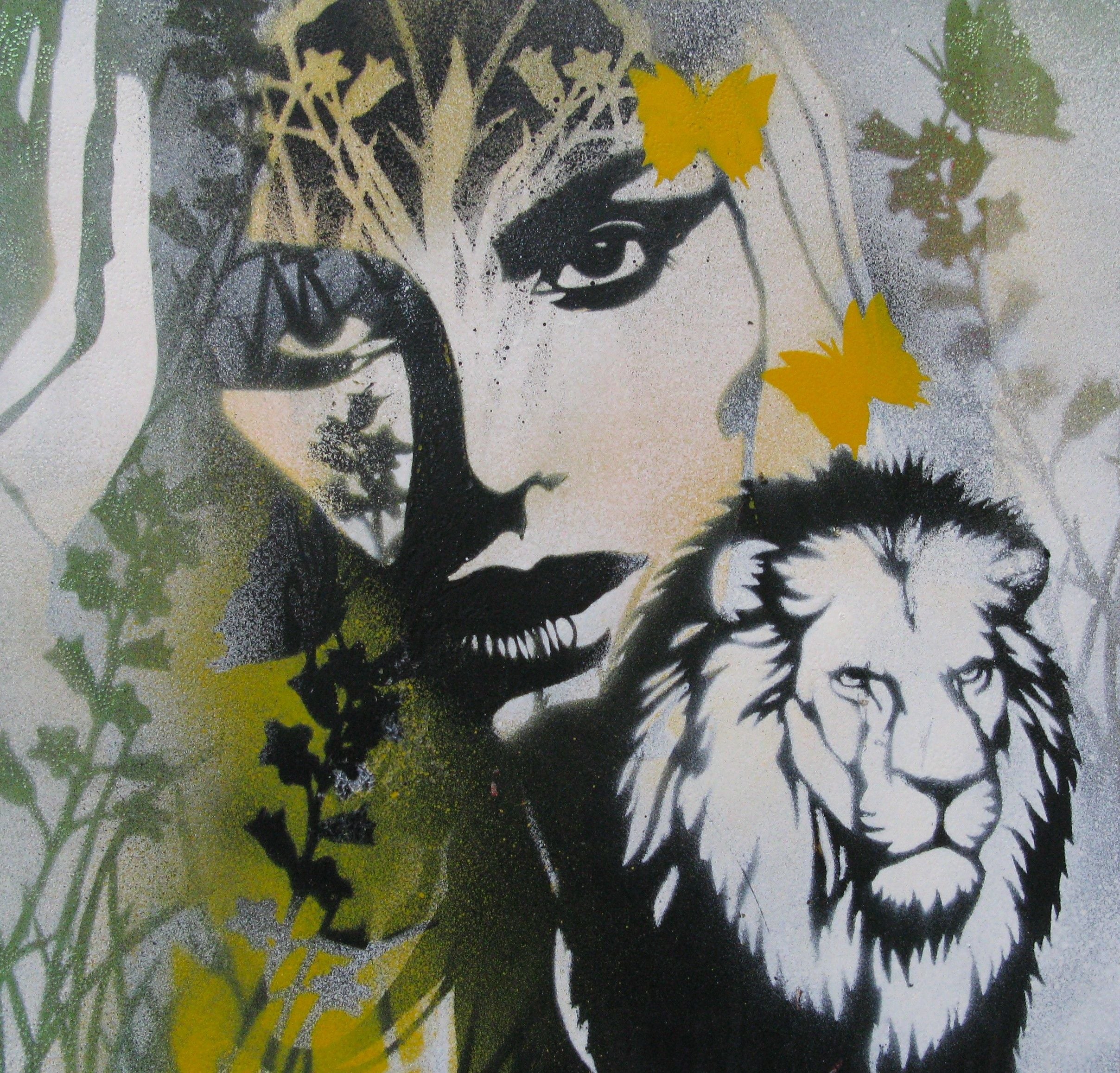 Tableau de KARO TRASS a pour titre  Juliette style street pop art, street art dim : KARO TRASSprix:90