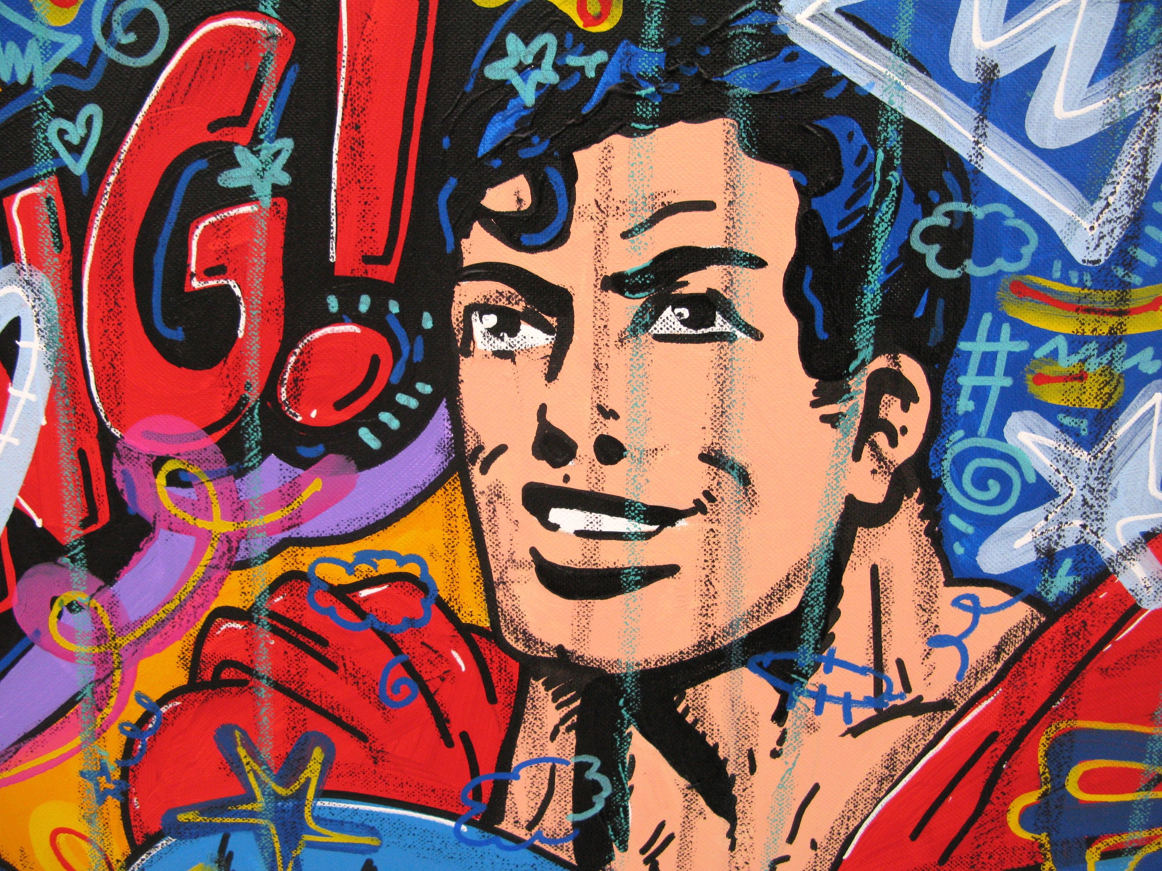 Tableau de RICO SAB a pour titre  Superman style street pop art, street art dim : RICO SABprix:1350