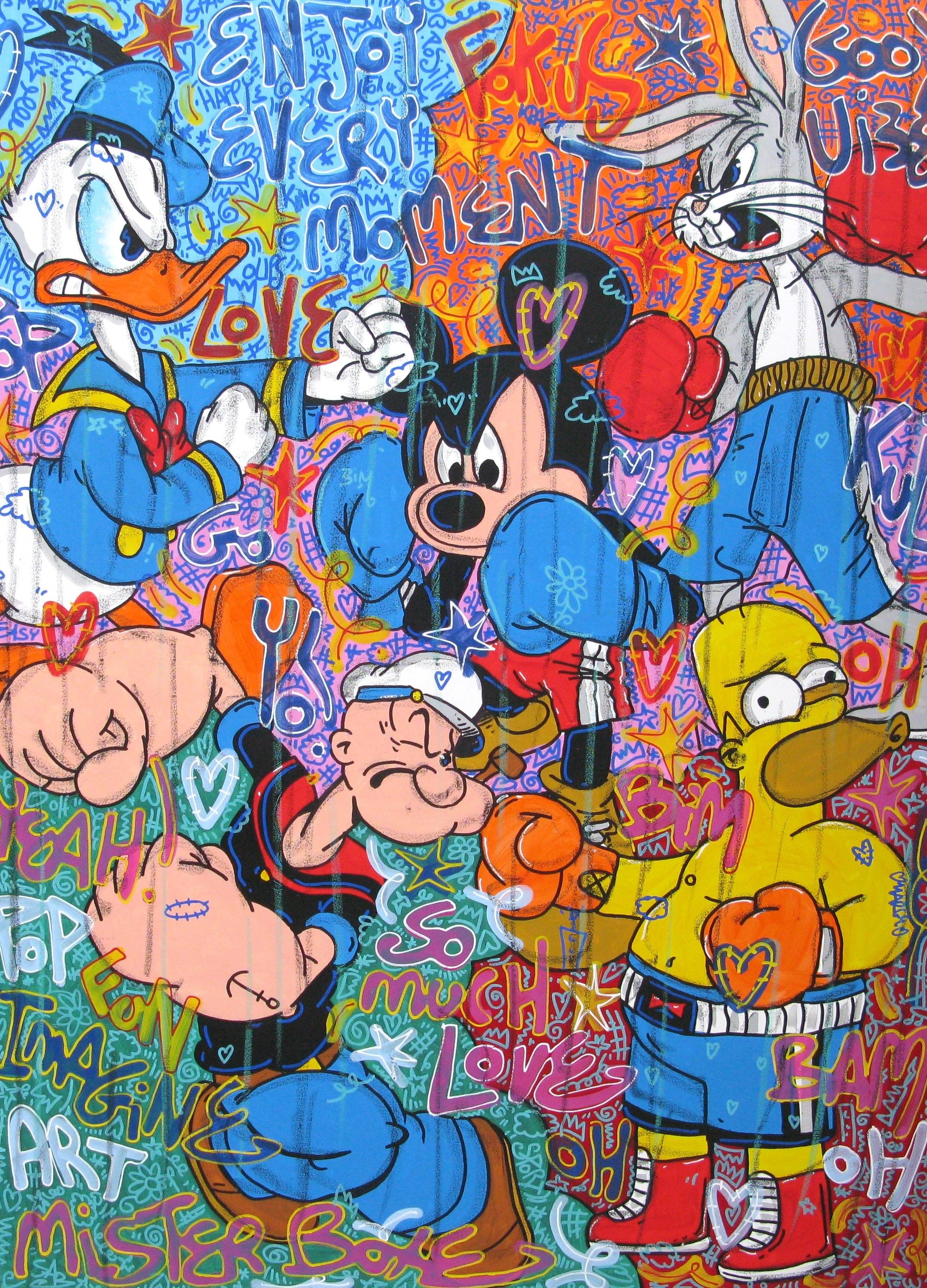 Tableau de RICO SAB a pour titre  Boxeteam style street pop art, street art dim : RICO SABprix:1350