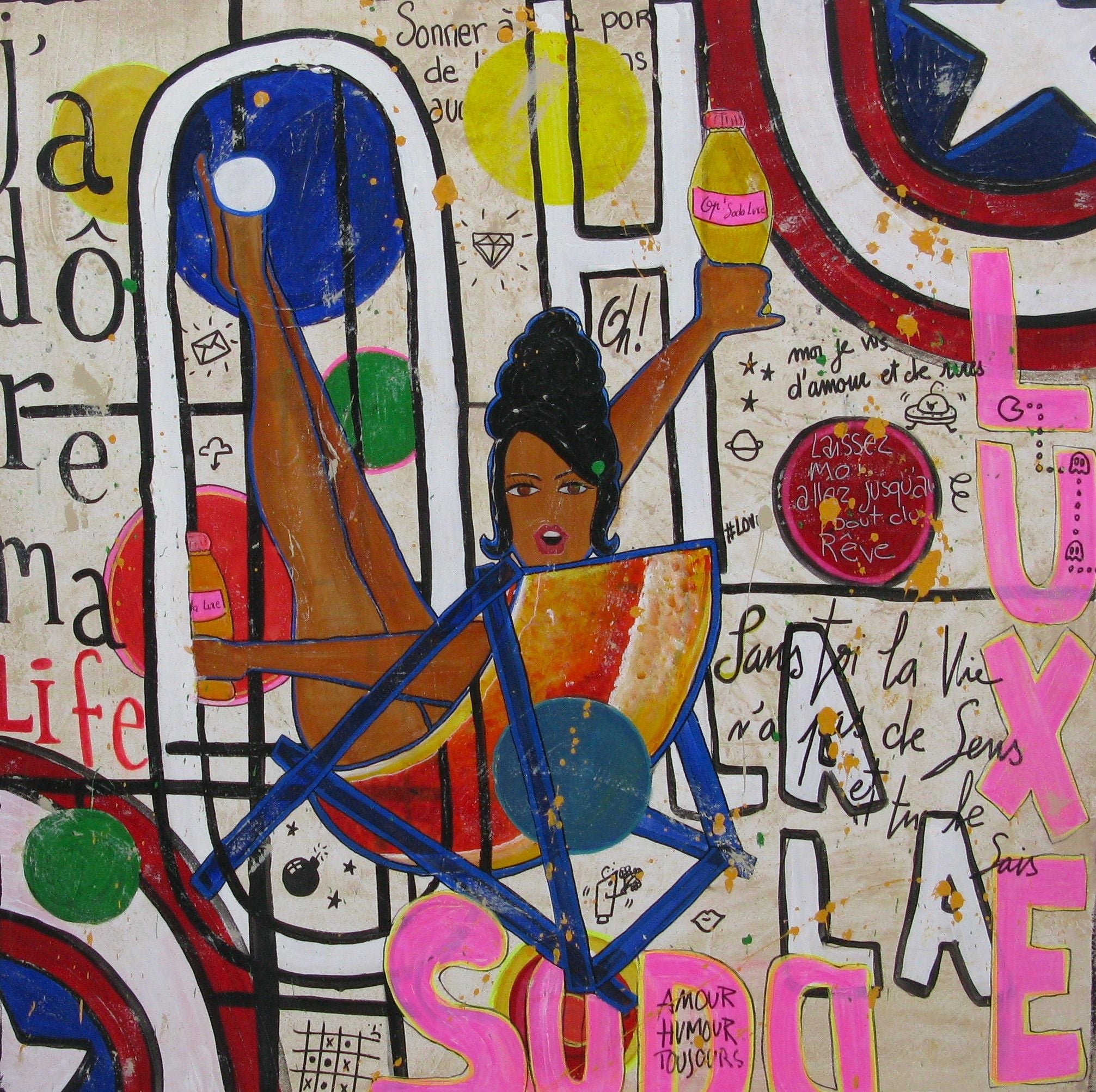 Tableau de CACOU a pour titre  OH LA LA LA style graphique dim : CACOUprix:850