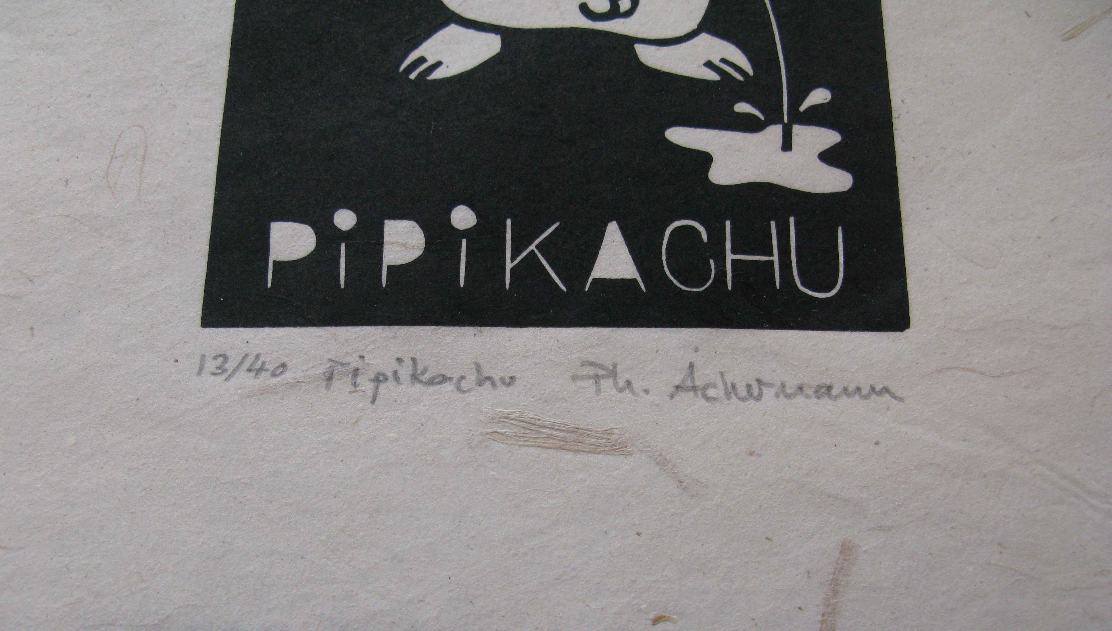 Editions d'art de PHILIPPE ACHERMANN a pour titre  Pipikachu style figuratif dim : PHILIPPE ACHERMANNprix:40