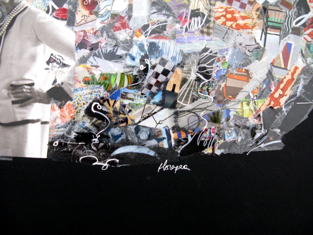 Editions d'art de FLOREPEA a pour titre  De fil blanc cousu style street art, graphique dim : FLOREPEAprix:300