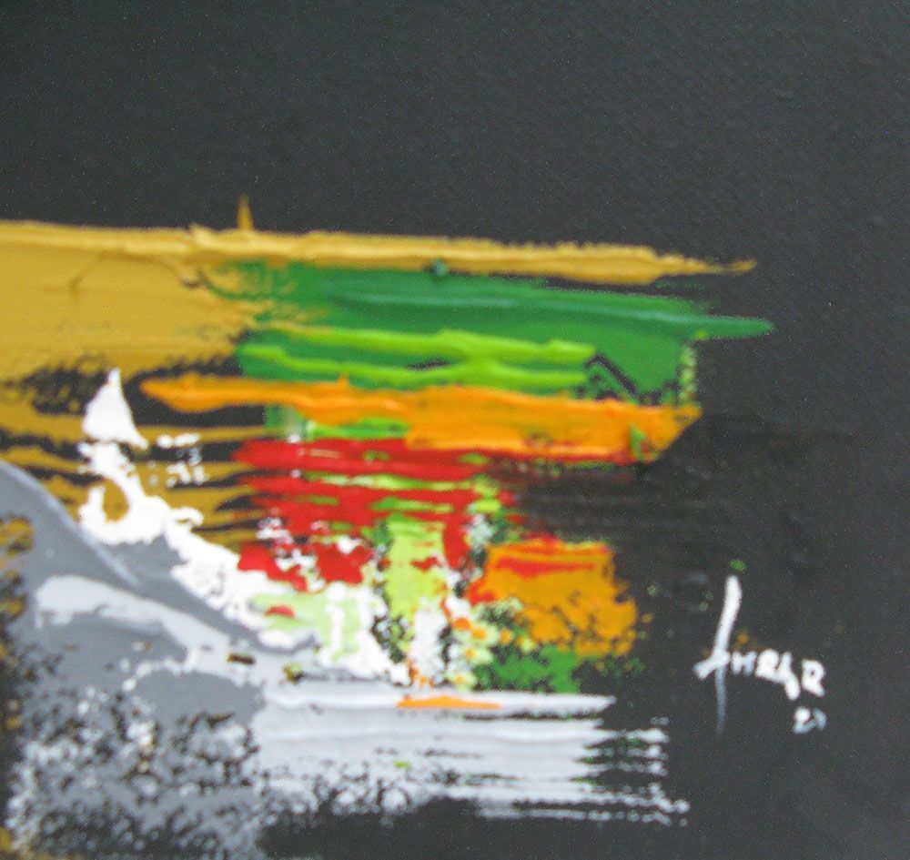 Tableau de FARID AMRAR a pour titre  Atovisme style abstrait dim : FARID AMRARprix:240