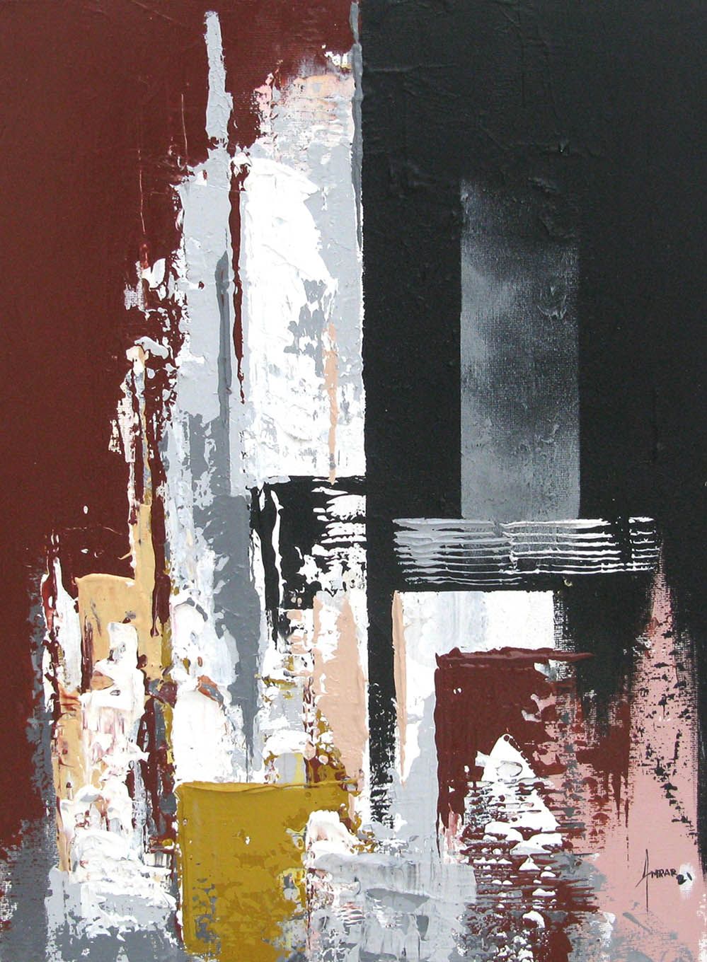 Tableau de FARID AMRAR a pour titre  Rupture de pierre style abstrait dim : FARID AMRARprix:200