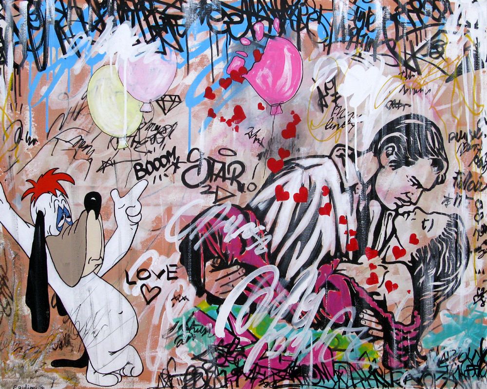 Tableau de PATRICIA GADISSEUR a pour titre  BOOM STAR style graffiti, street pop art dim : PATRICIA GADISSEURprix:750