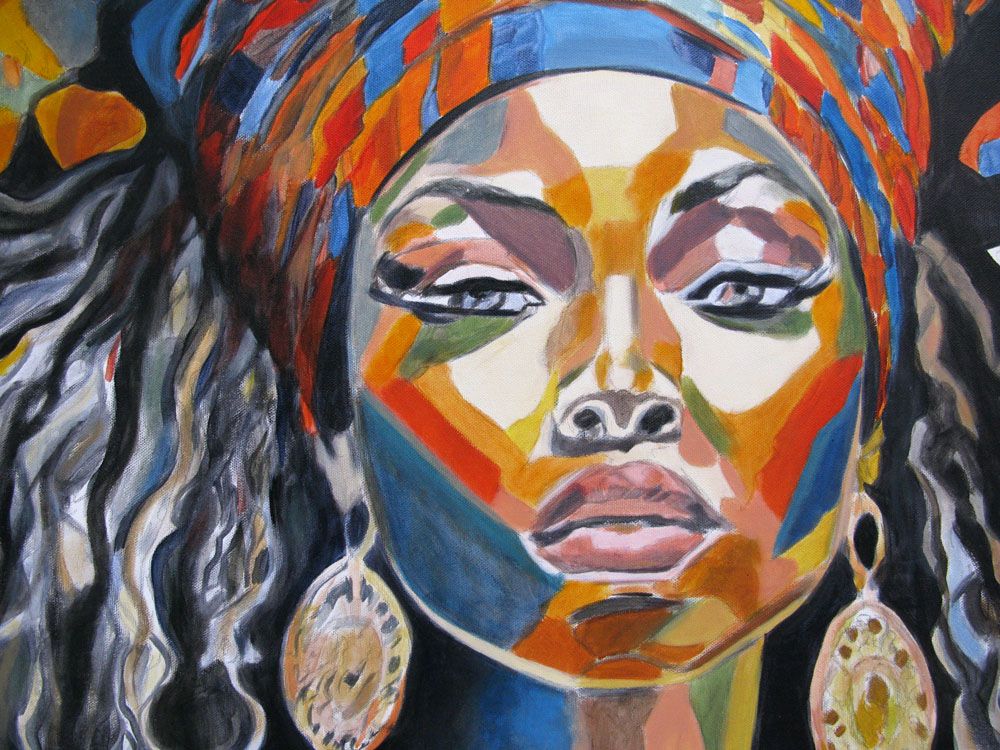 Tableau de EMILIE CREPIN a pour titre  Afrika style figuratif dim : EMILIE CREPINprix:750