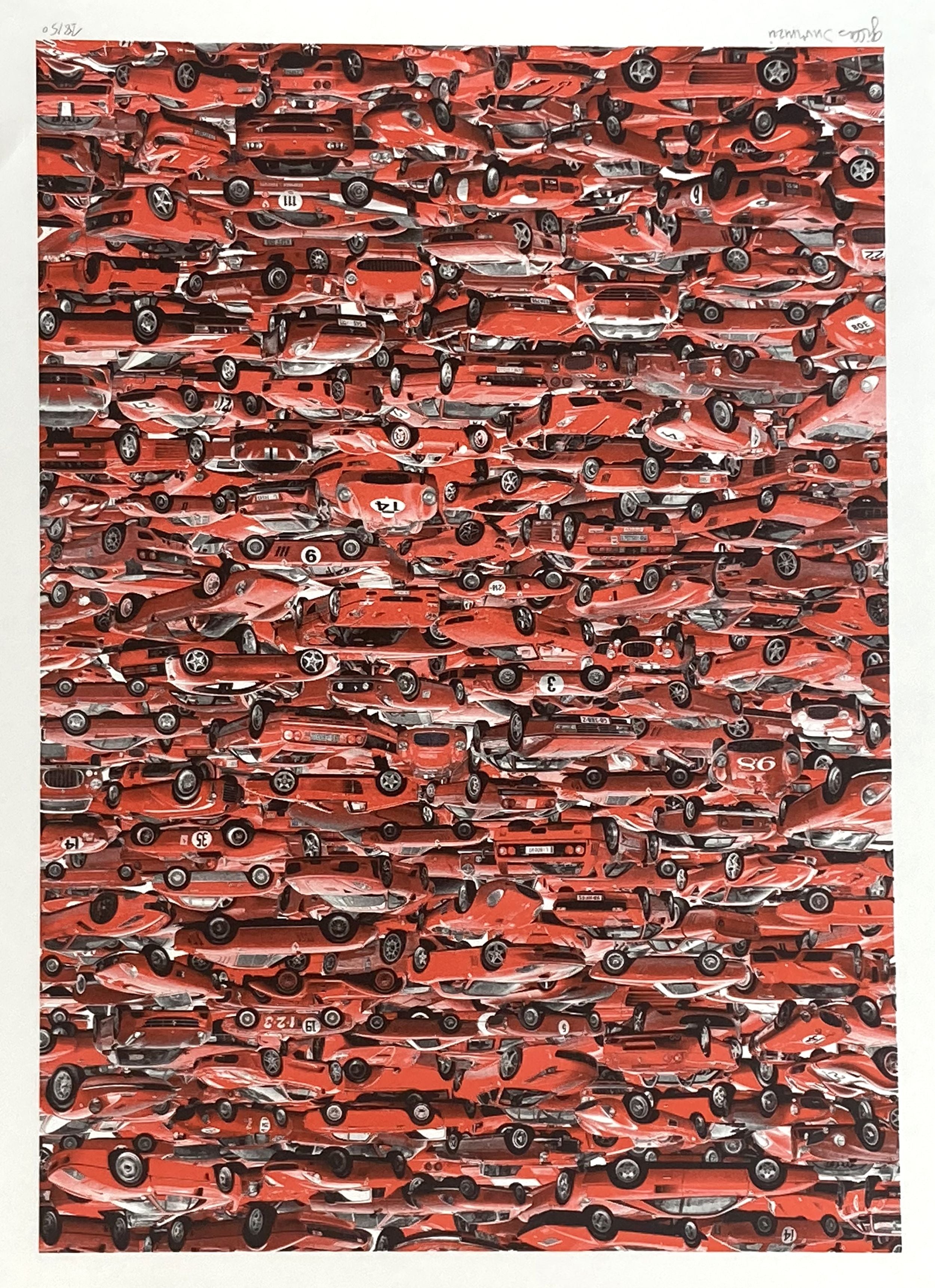 Editions d'art de GILLES INVERNIZZI a pour titre  LES FERRARI ROUGES EDITION DE 50 style no dim : GILLES INVERNIZZIprix:80