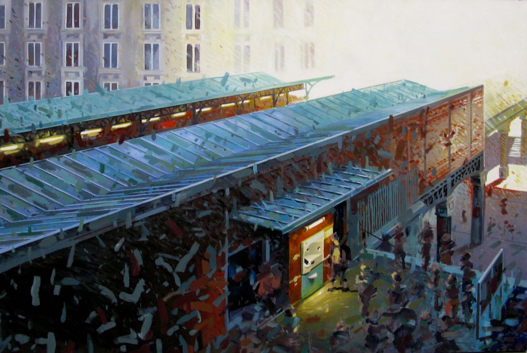 Tableau de HEATON RUDYARD a pour titre  Métro à Passy style figuratif dim : HEATON RUDYARDprix:900