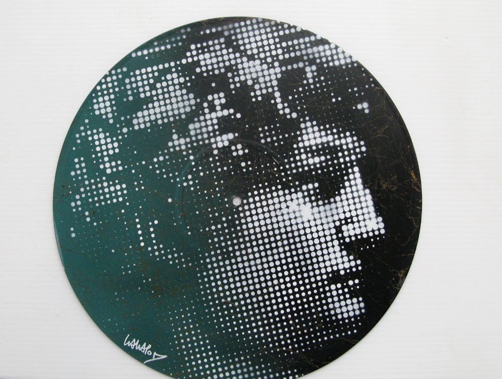 Tableau de WAWAPOD a pour titre  David vert style street pop art, graphique dim : WAWAPODprix:120