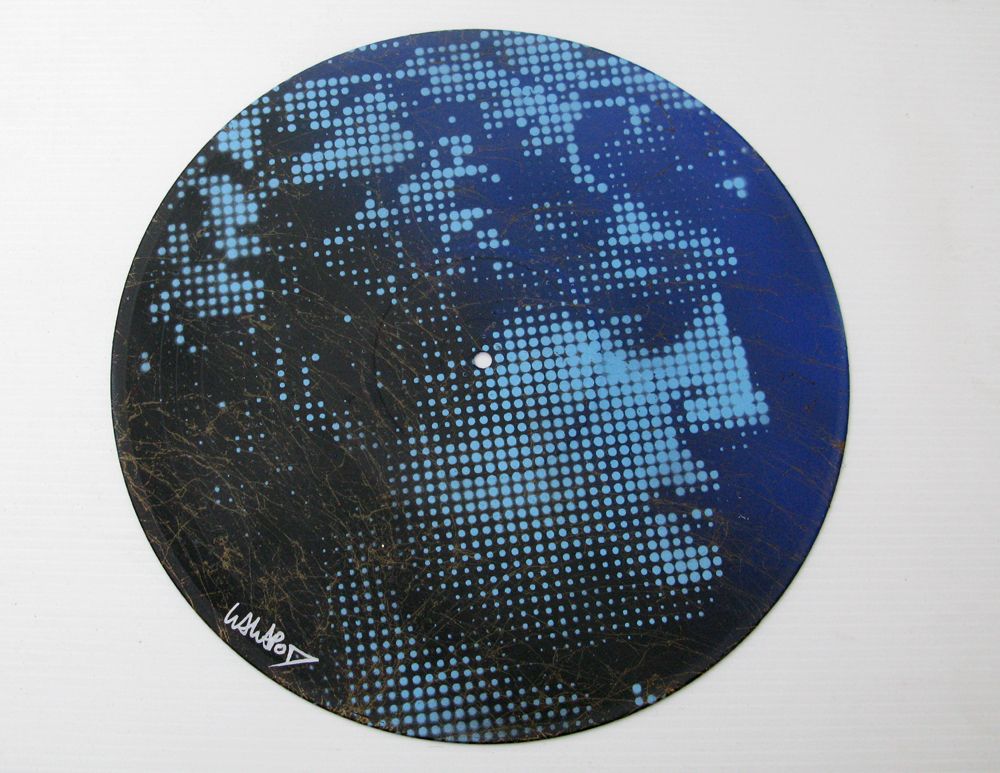 Tableau de WAWAPOD a pour titre  David bleu style street pop art, graphique dim : WAWAPODprix:120