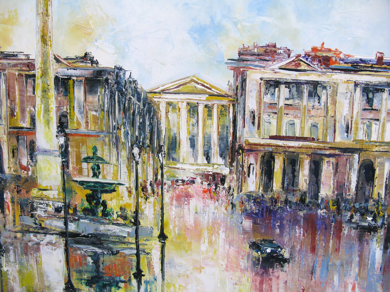 Tableau de PHIL a pour titre  Place Vendôme, Paris style figuratif dim : PHILprix:850