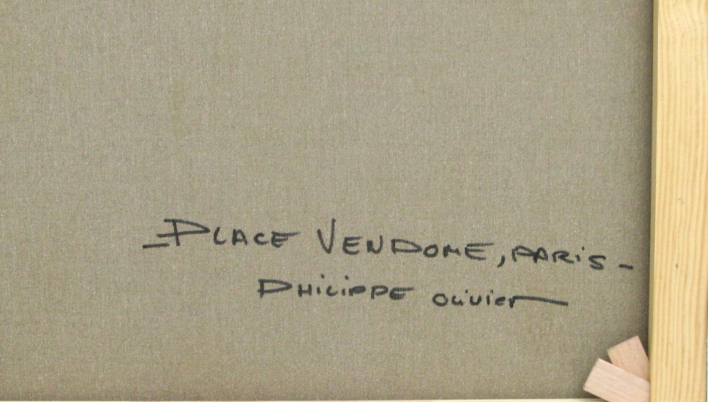 Tableau de PHIL a pour titre  Place Vendôme, Paris style figuratif dim : PHILprix:850