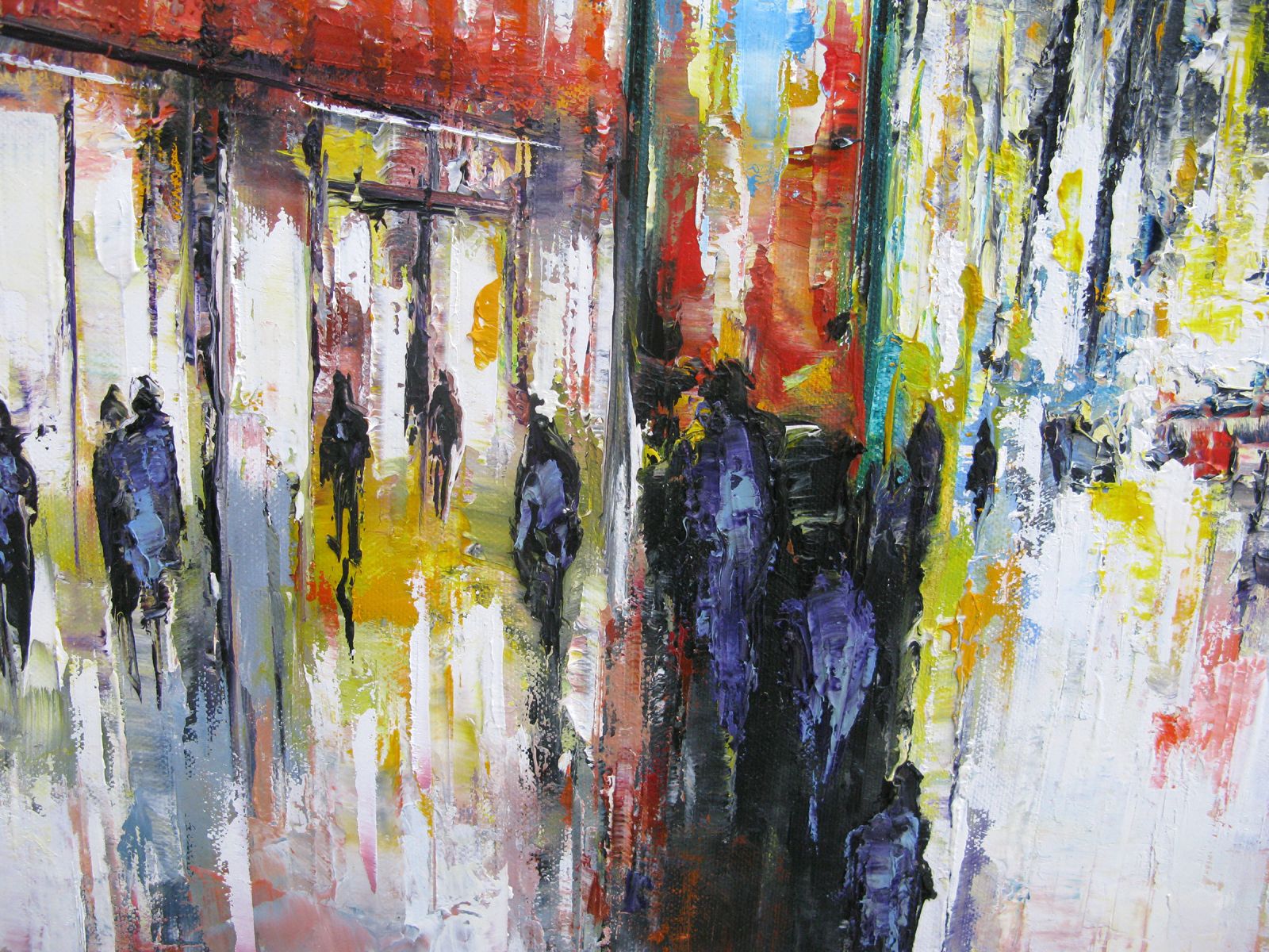 Tableau de PHIL a pour titre  Boulevard Haussmann, Paris style figuratif dim : PHILprix:850