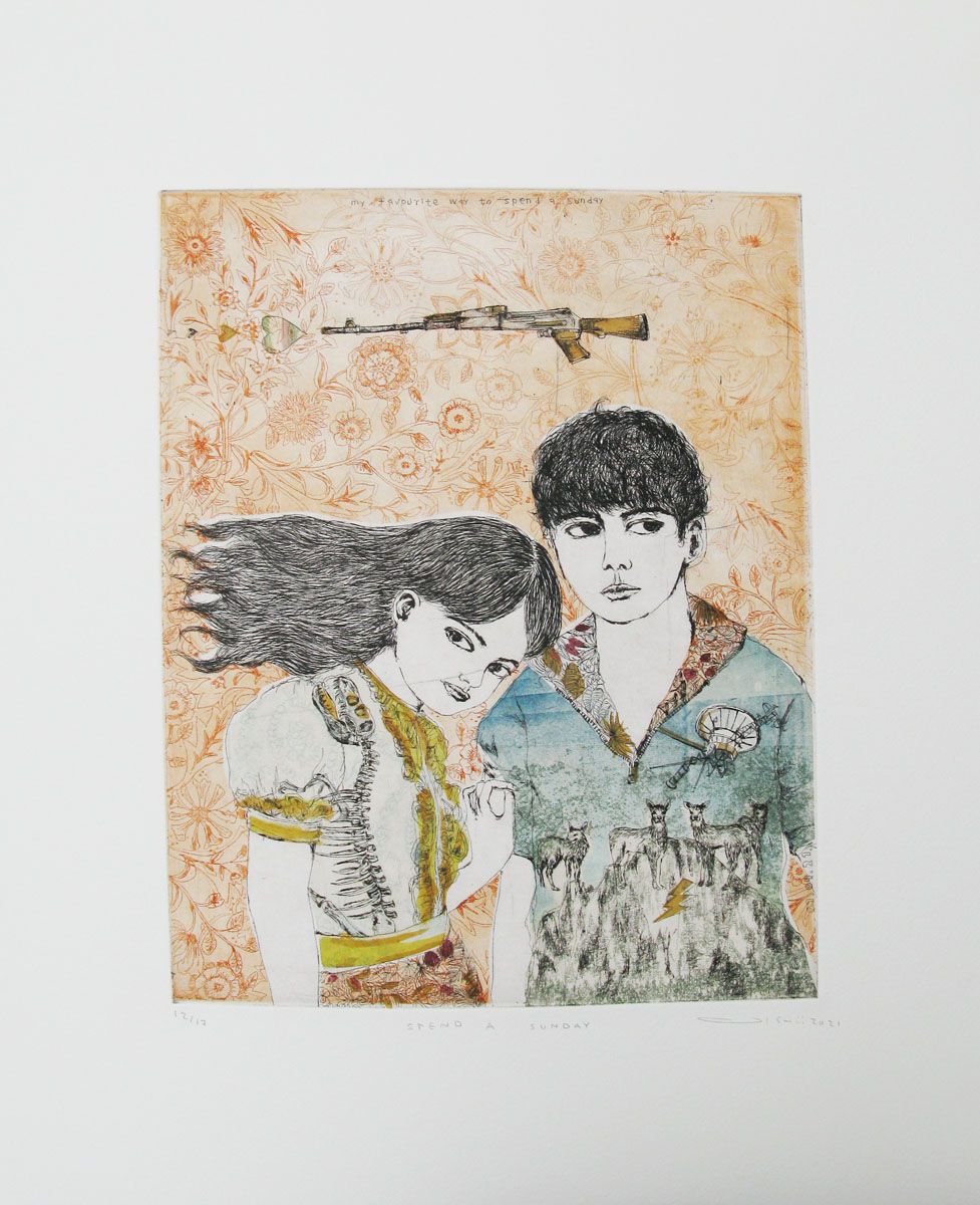 Editions d'art de ATSUKO ISHII a pour titre  SPEND A SUNDAY style figuratif dim : ATSUKO ISHIIprix:250