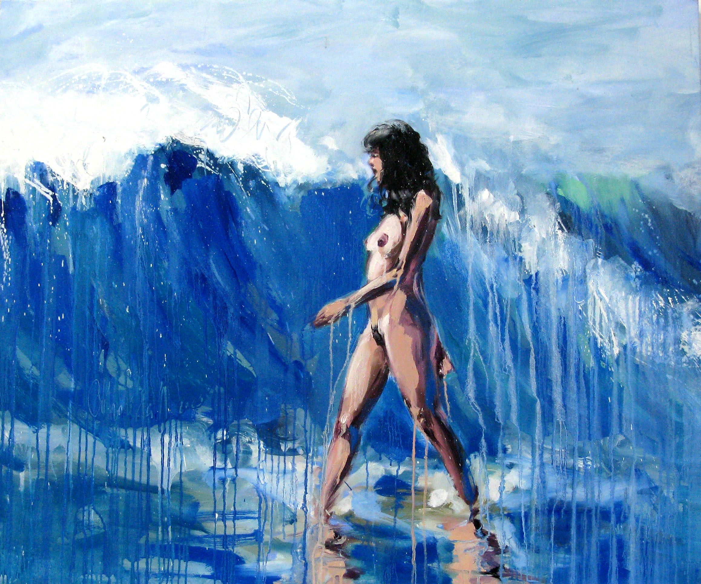 Tableau de OLENA SINIUHINA a pour titre  La vague style figuratif dim : OLENA SINIUHINAprix:800