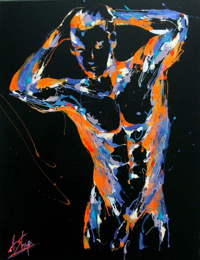 Tableau de AMANDYNE S. a pour titre  L'HUMEUR DE MINUIT style figuratif dim : AMANDYNE S.prix:700