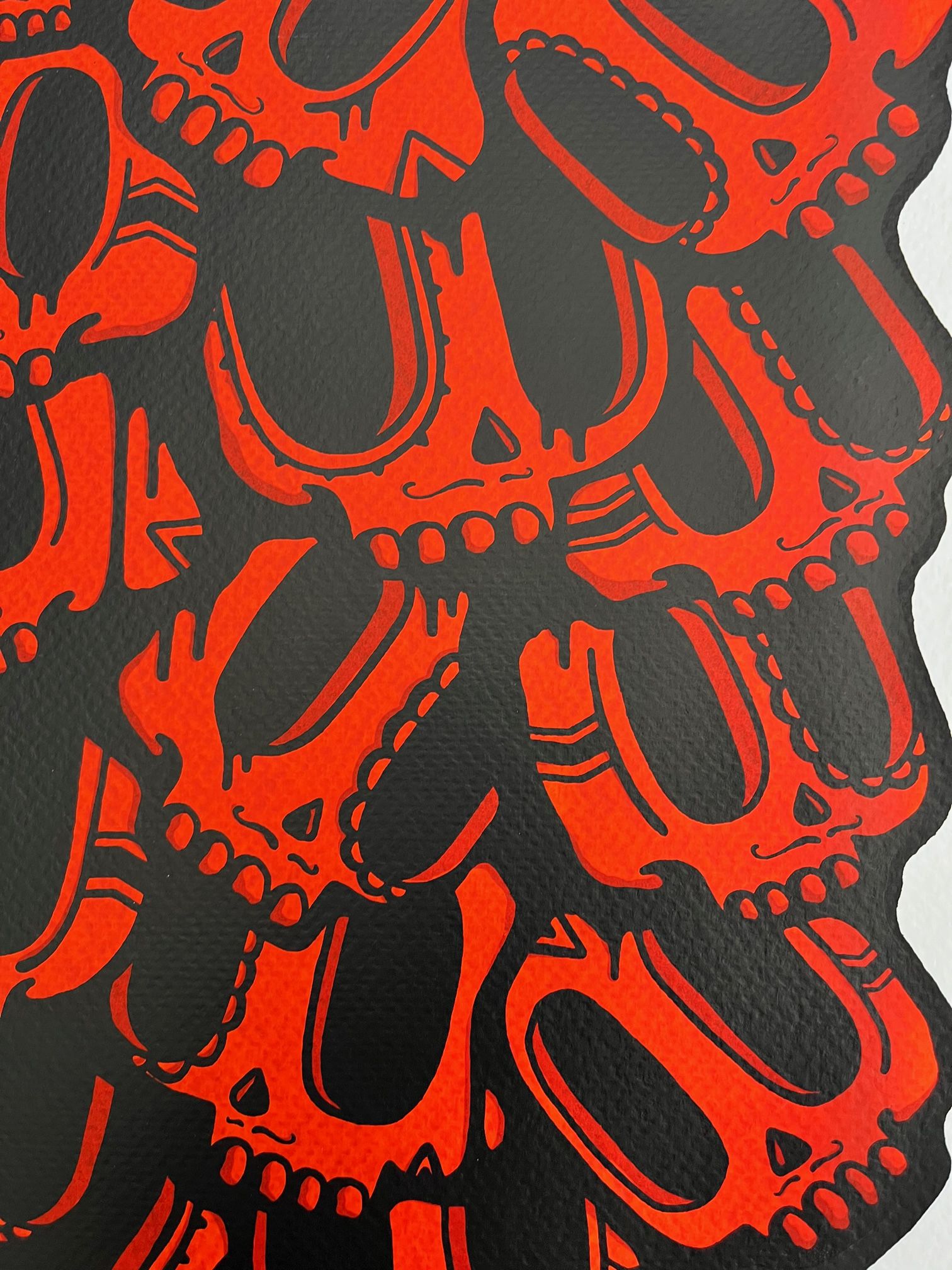 Editions d'art de NININ a pour titre  Dia de Muertos rouge style figuratif dim : NININprix:80