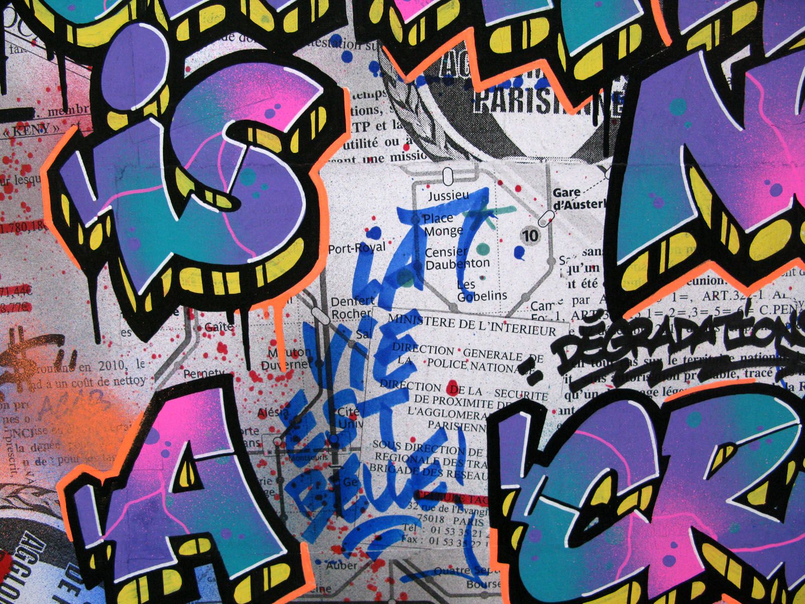 Tableau de KENY a pour titre  GRAFFITI IS NOT A CRIME style graffiti, street art dim : KENYprix:300