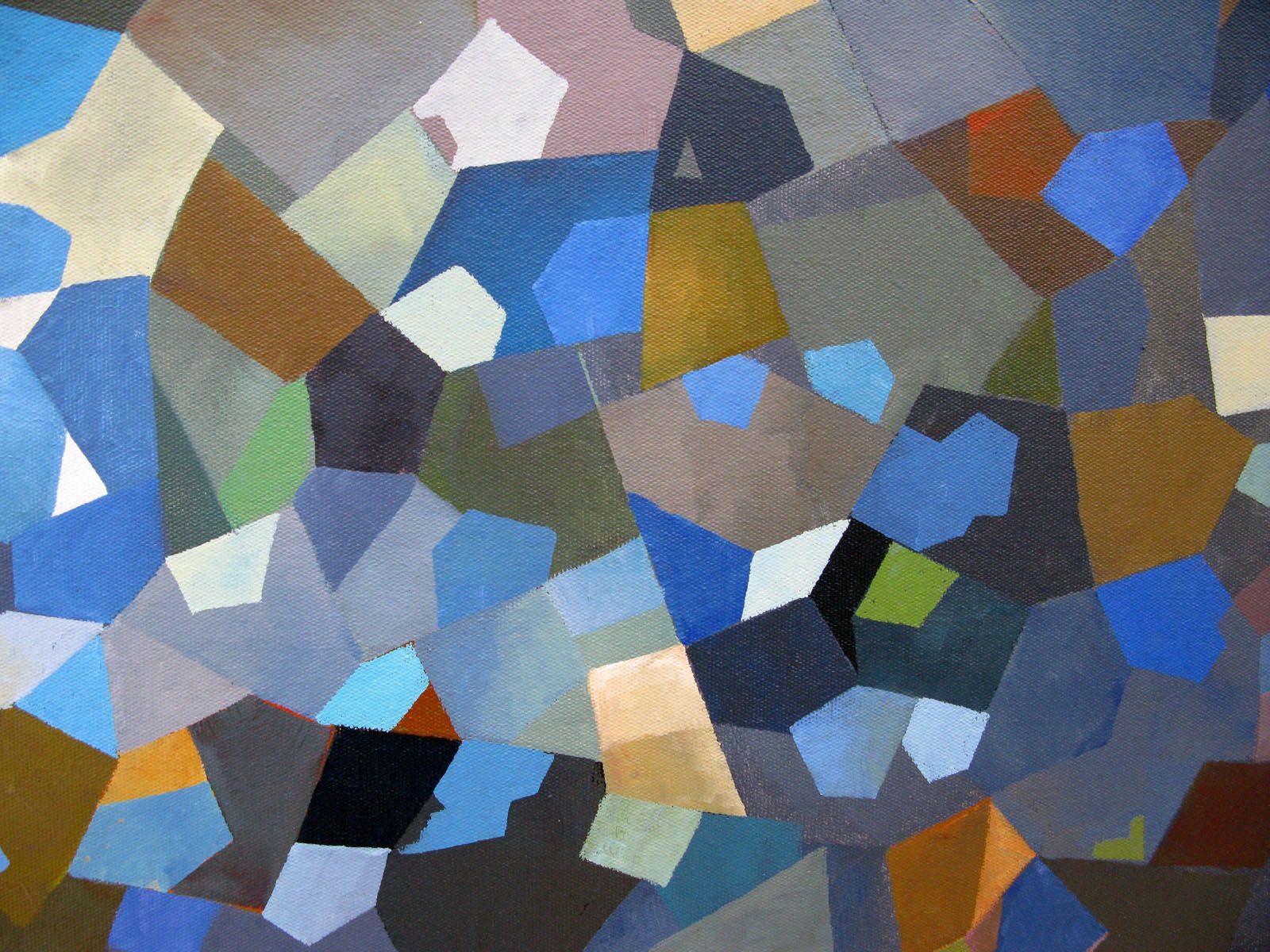 Tableau de N MAFFRE a pour titre  LE LAC style abstrait dim : N MAFFREprix:1000