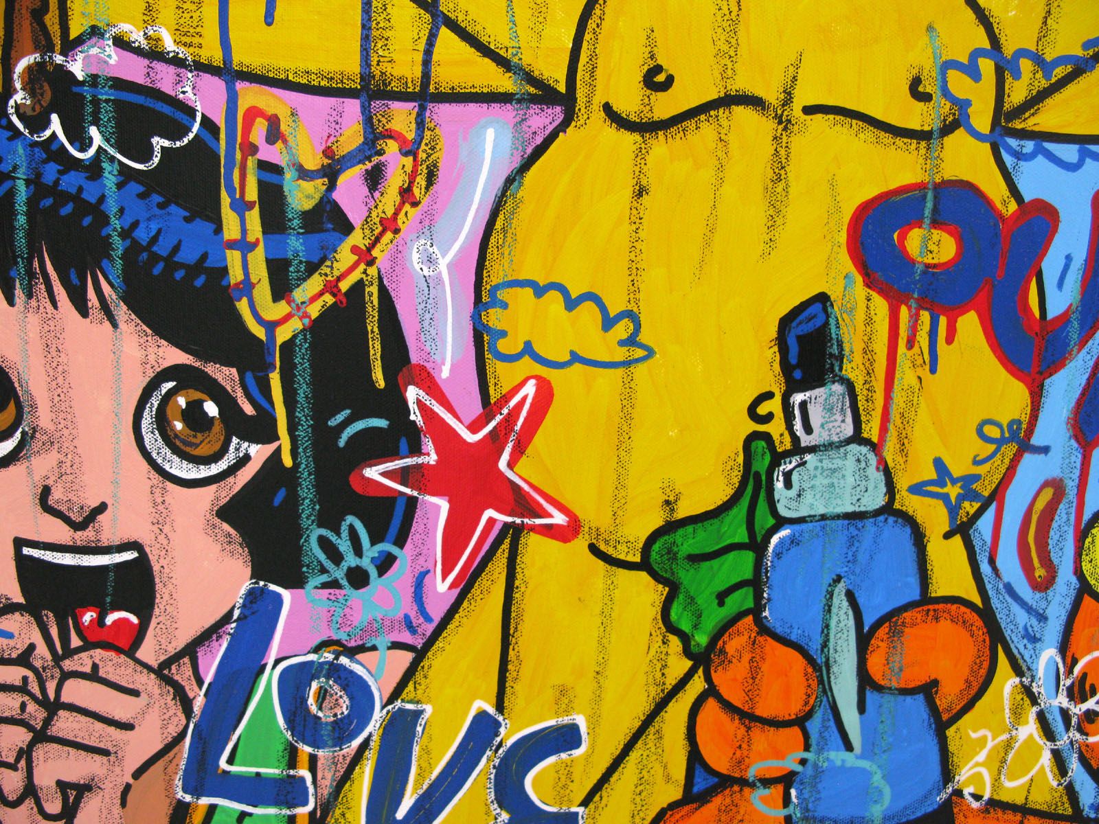 Tableau de RICO SAB a pour titre  BE DIFFERENT style street pop art, street art dim : RICO SABprix:600