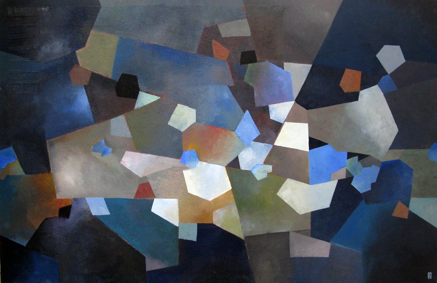 Tableau de N MAFFRE a pour titre  AURORE BOREAL style abstrait dim : N MAFFREprix:2100