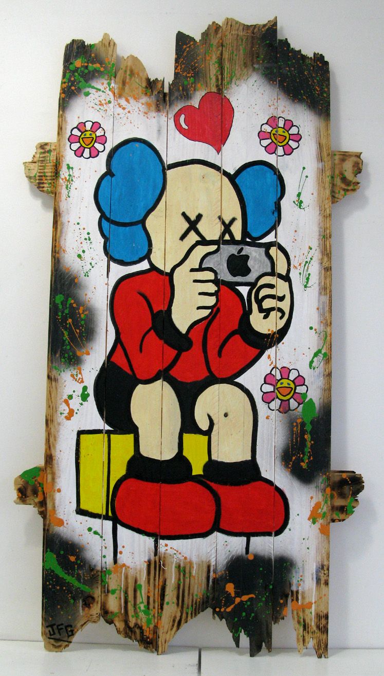 Tableau de VIDIZ a pour titre  KAWS APPLE style graphique dim : VIDIZprix:600