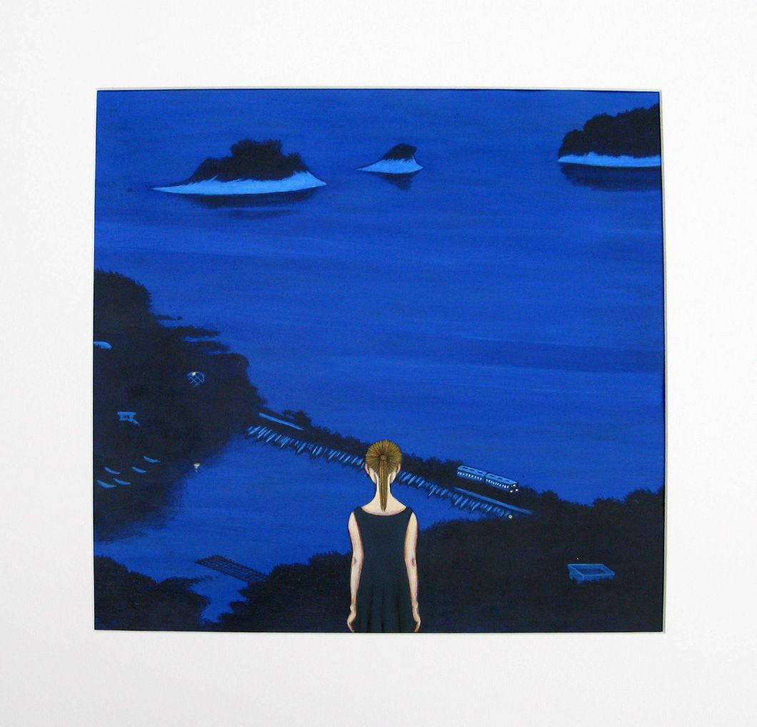 Dessin de KATSUKO KUROYA a pour titre  BLUE COVE style figuratif dim : KATSUKO KUROYAprix:160