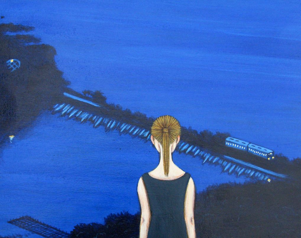 Dessin de KATSUKO KUROYA a pour titre  BLUE COVE style figuratif dim : KATSUKO KUROYAprix:160