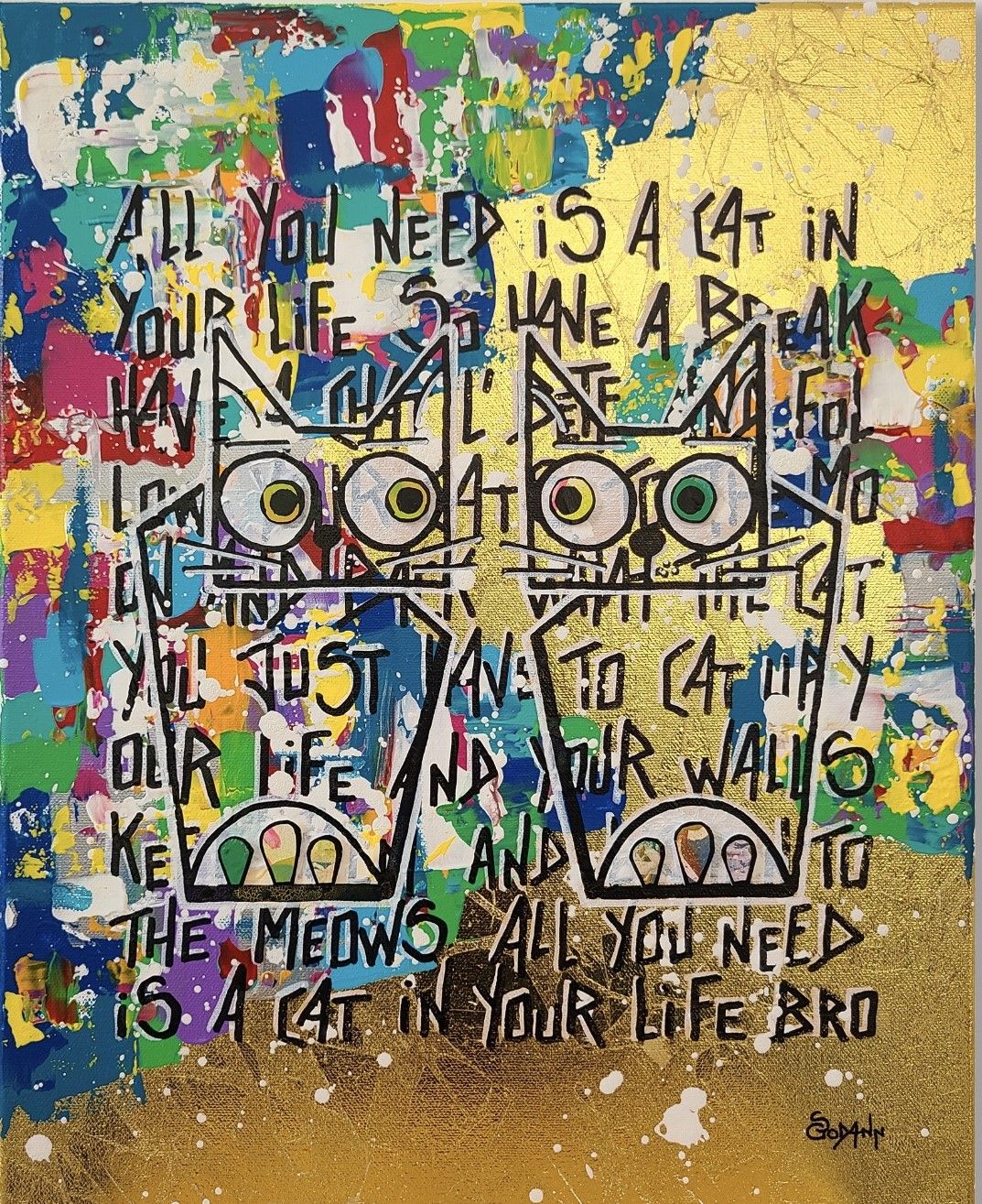 Tableau de Stephanie Godann a pour titre  I'm extremely addictive babe style street art dim : Stephanie Godannprix:410