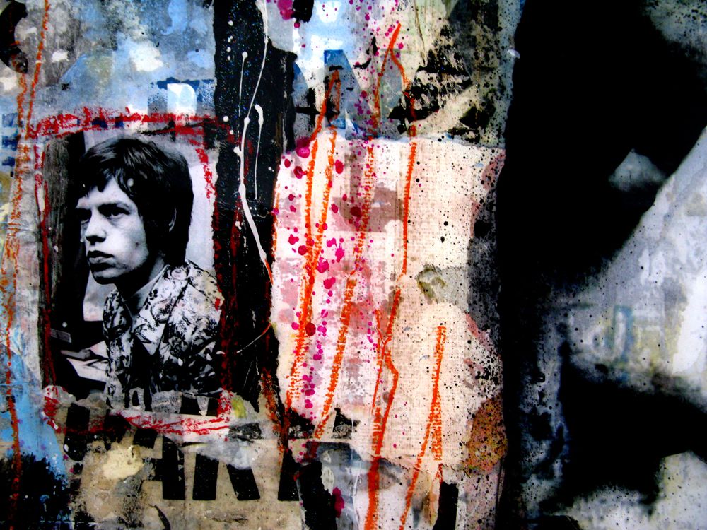 Tableau de THIERRY RASINE a pour titre  Mick 1968 style street pop art dim : THIERRY RASINEprix:1200