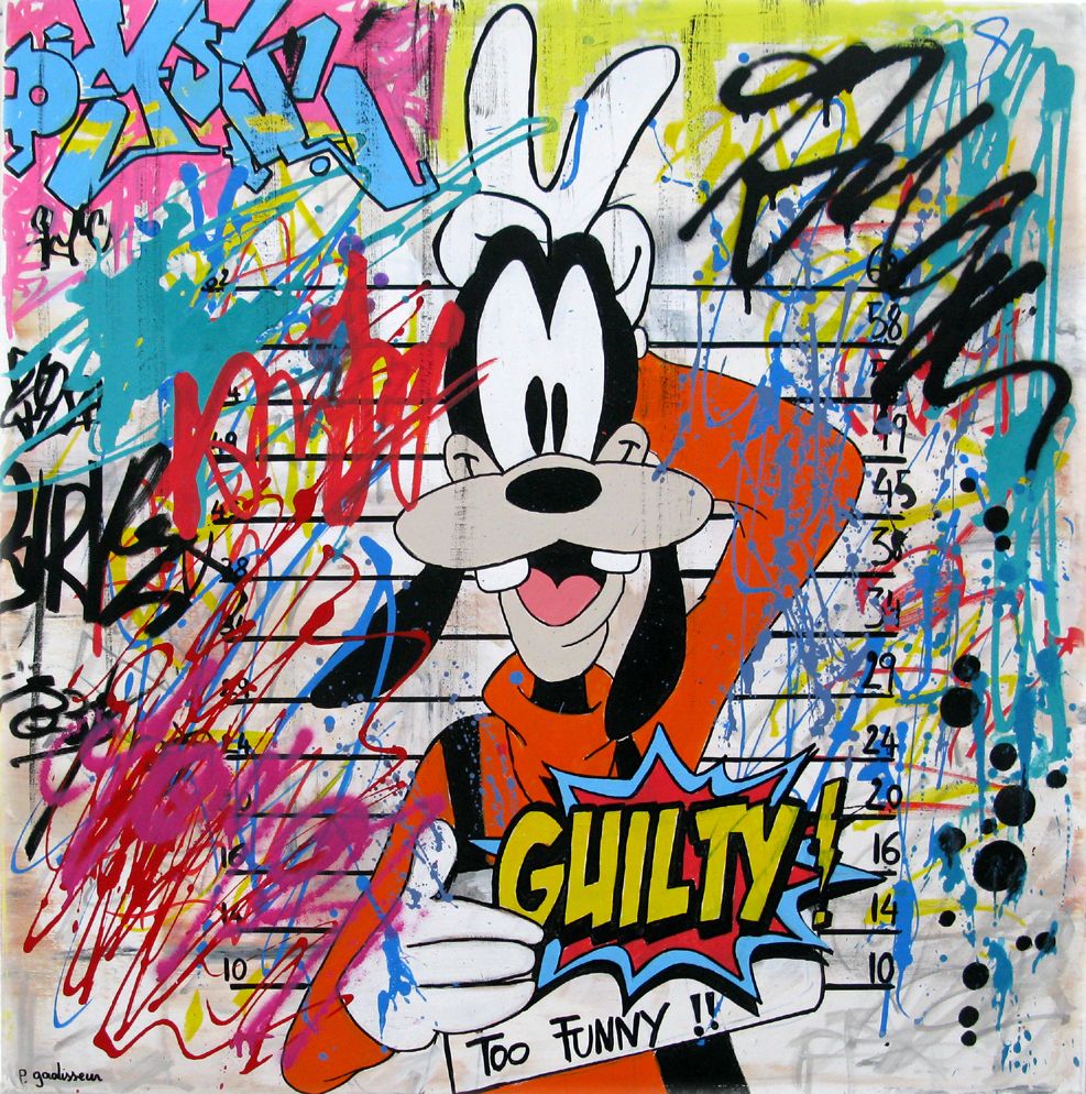 Tableau de PATRICIA GADISSEUR a pour titre  Guilty style graffiti, street pop art dim : PATRICIA GADISSEURprix:700