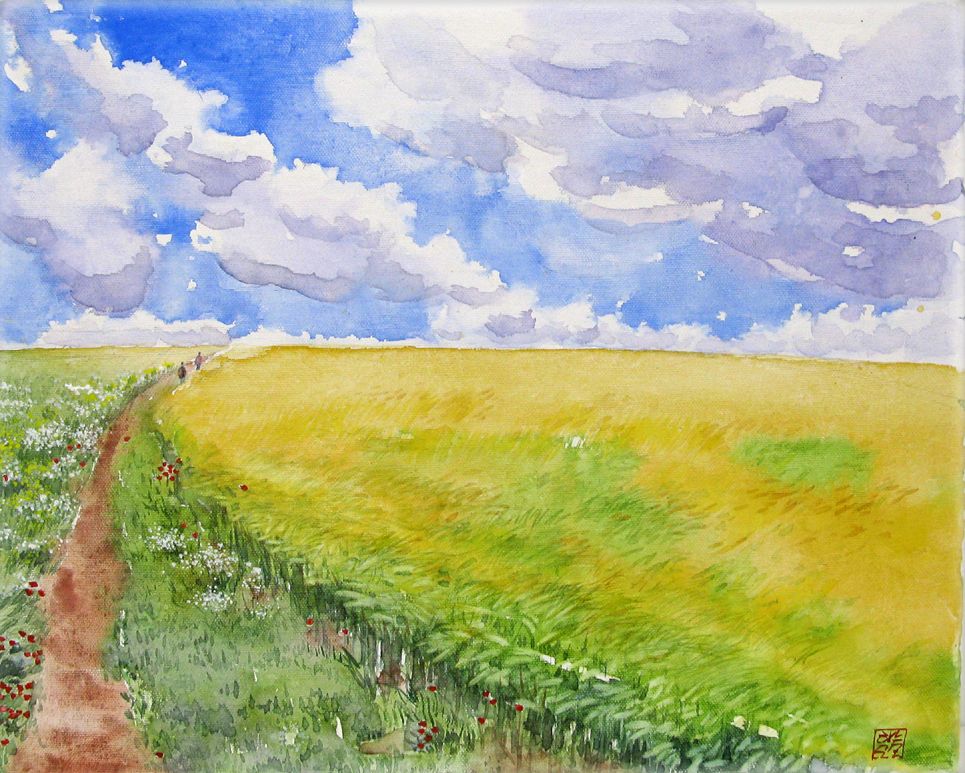 Tableau de JEONG MIN LEE a pour titre  Balade dans le champ de blé style figuratif dim : JEONG MIN LEEprix:170