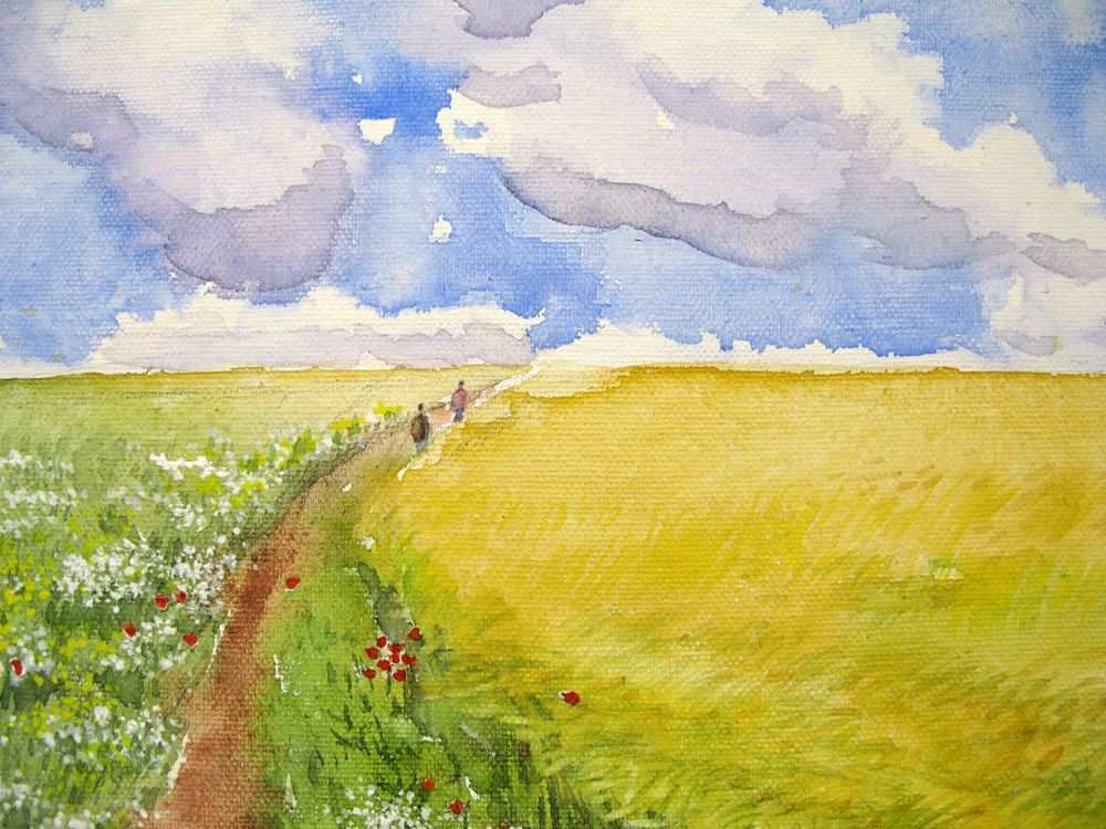 Tableau de JEONG MIN LEE a pour titre  Balade dans le champ de blé style figuratif dim : JEONG MIN LEEprix:170
