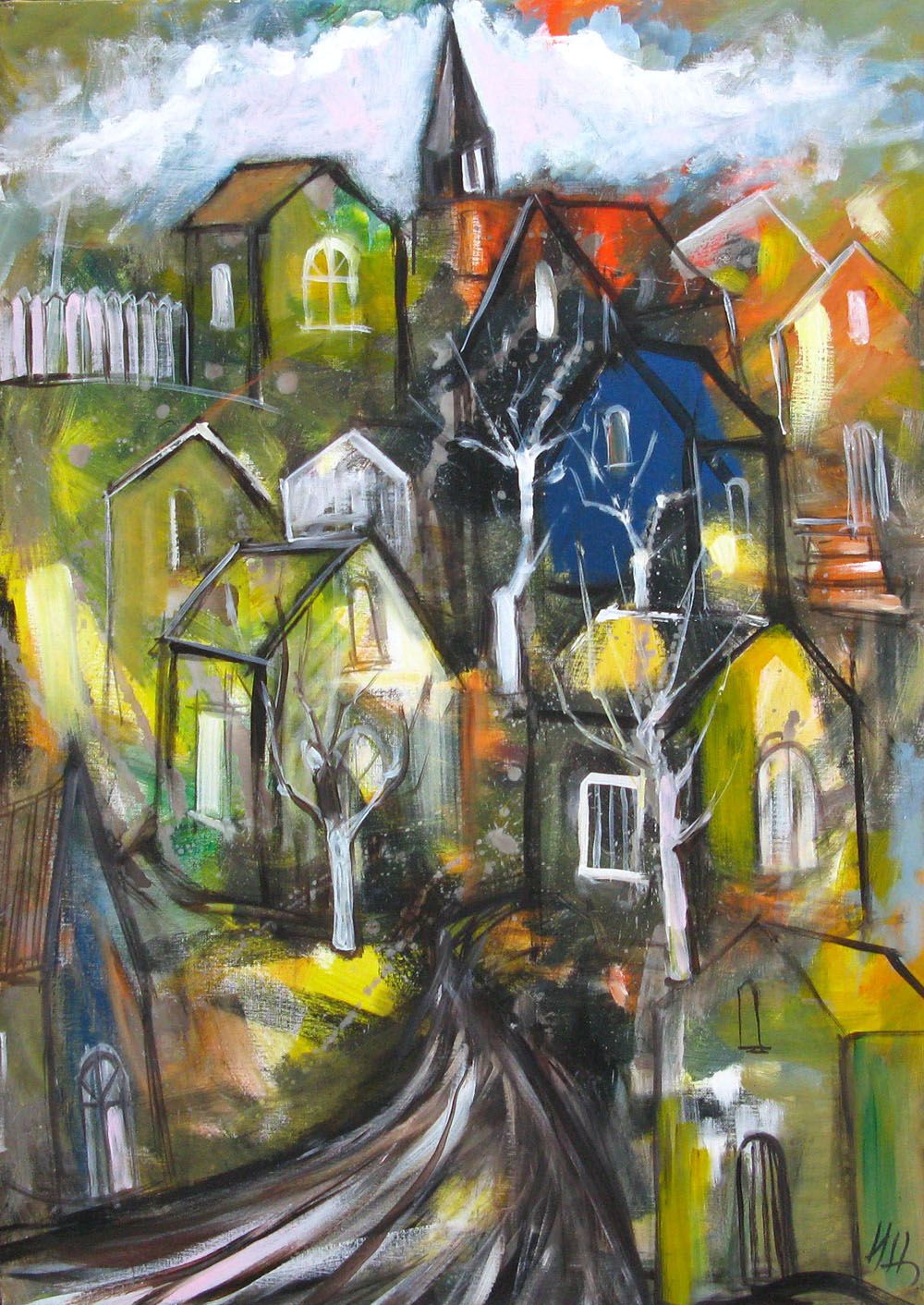 Tableau de IVAN TZONEV a pour titre  SELO-V style figuratif dim : IVAN TZONEVprix: