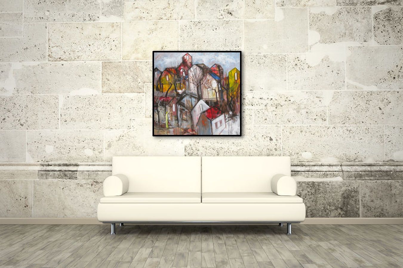 Tableau de IVAN TZONEV a pour titre  SELO E style figuratif dim : IVAN TZONEVprix: