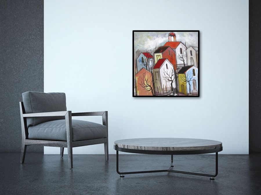 Tableau de IVAN TZONEV a pour titre  SELO-N style figuratif dim : IVAN TZONEVprix:
