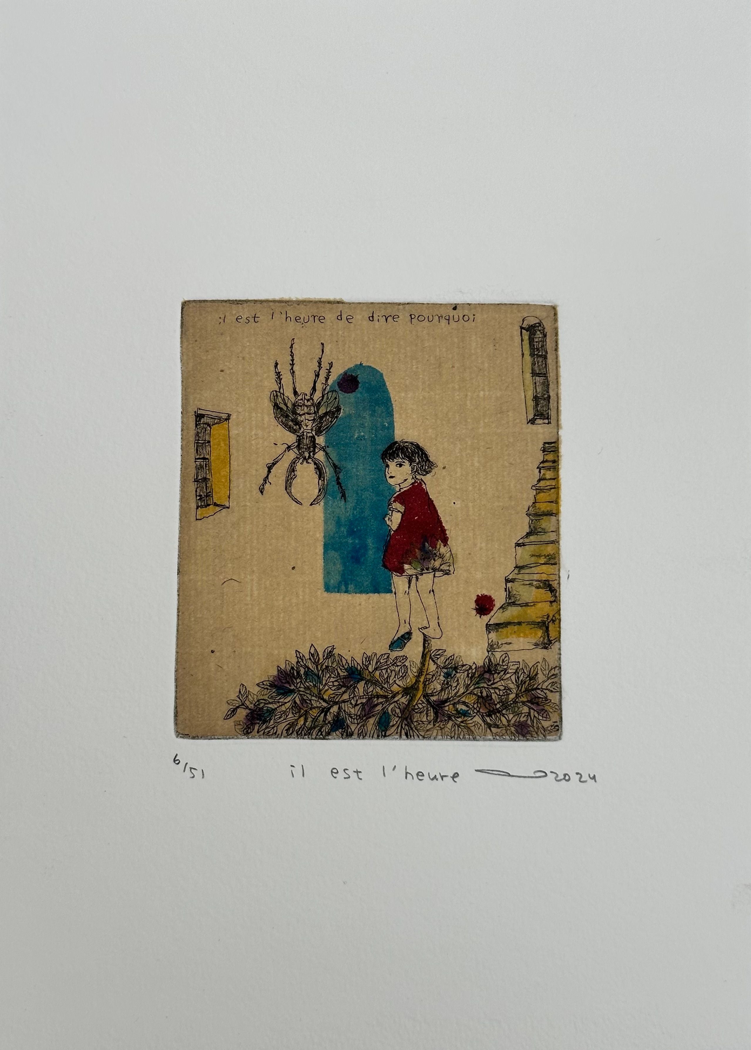 Editions d'art de ATSUKO ISHII a pour titre  Il est l'heure style figuratif dim : ATSUKO ISHIIprix:40