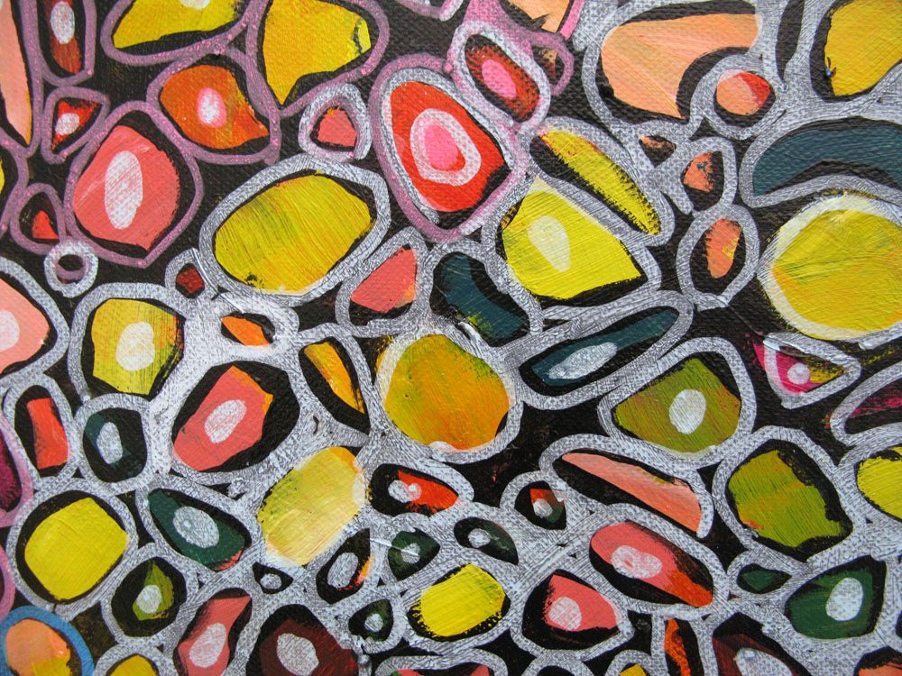 Tableau de JAVIER RAMIREZ a pour titre  MICROMONDE 4 style abstrait dim : JAVIER RAMIREZprix:
