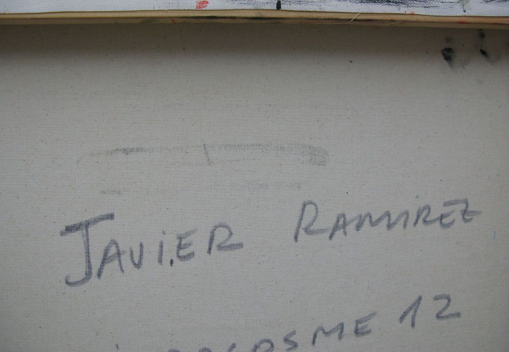 Tableau de JAVIER RAMIREZ a pour titre  MICROCOSME 12 style abstrait dim : JAVIER RAMIREZprix: