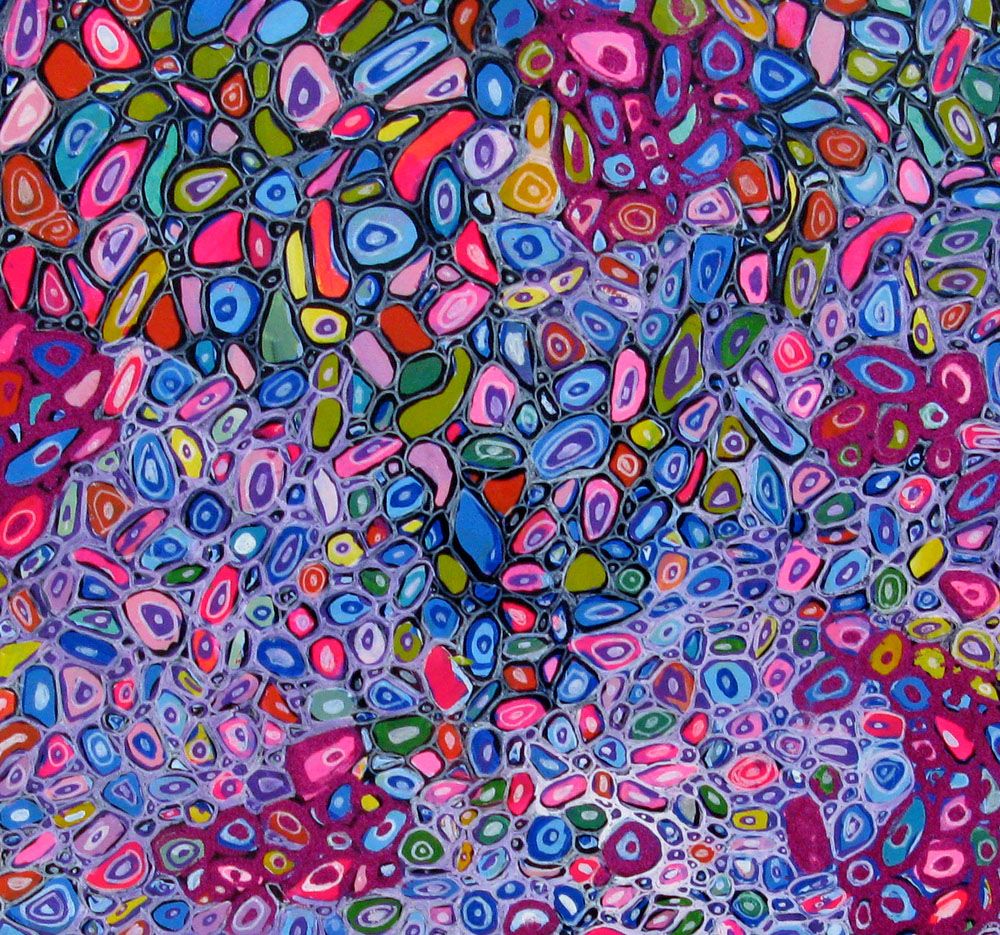 Tableau de JAVIER RAMIREZ a pour titre  MICROCOSMES 14 style abstrait dim : JAVIER RAMIREZprix: