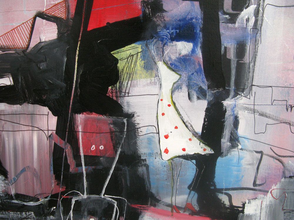 Tableau de JIHEM a pour titre  PENSEES IMBRIQUEE 3 style abstrait dim : JIHEMprix: