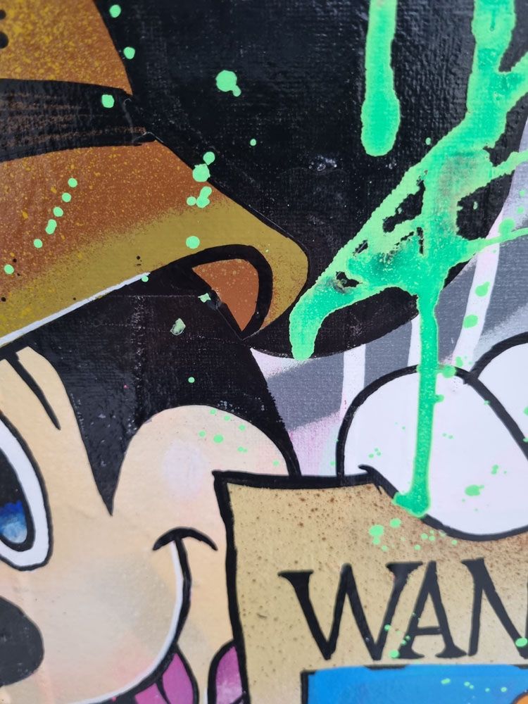 Tableau de JUG a pour titre  WANTED style street pop art dim : JUGprix: