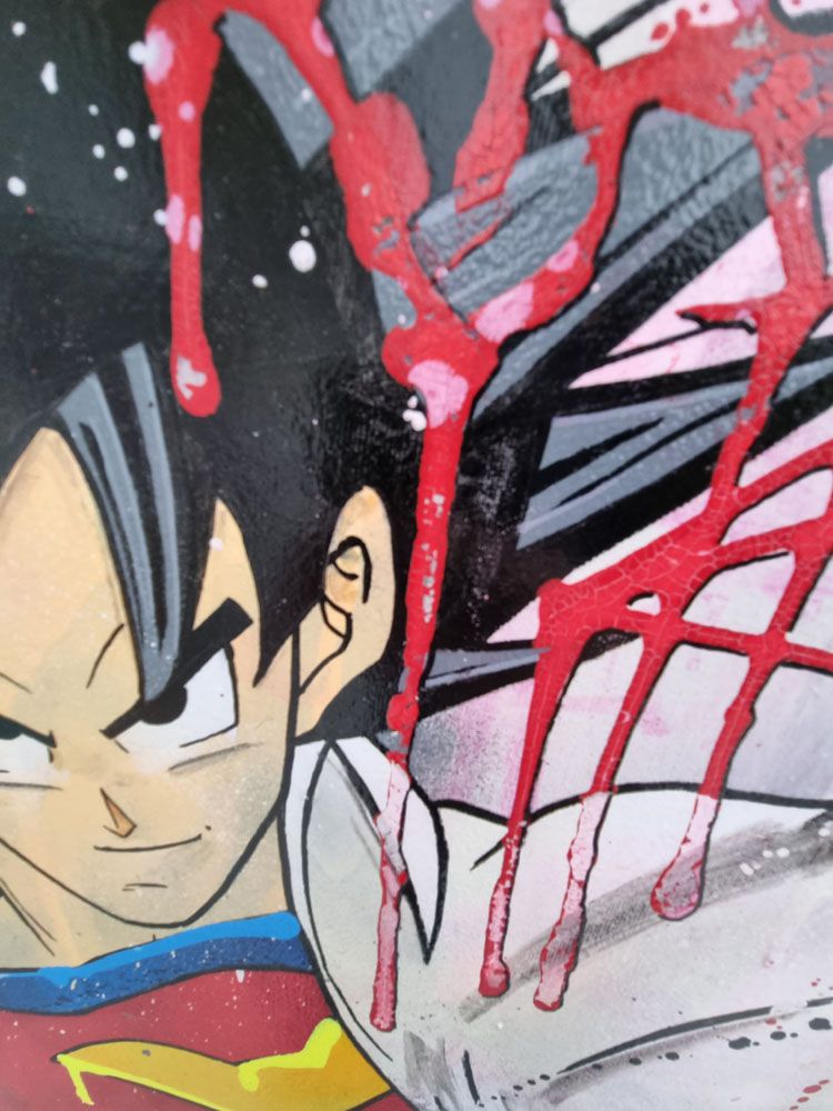 Tableau de JUG a pour titre  DBZ MAN style street art dim : JUGprix:300
