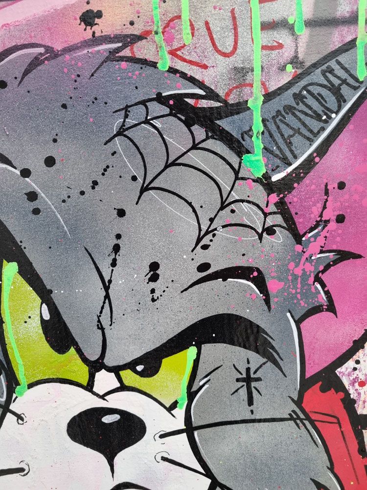 Tableau de JUG a pour titre  TOM CAT'S style street pop art dim : JUGprix:700